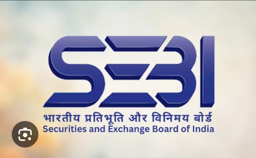 Logo of the Securities and Exchange Board of India (SEBI), the regulatory authority for securities and capital markets in India.